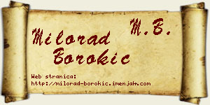 Milorad Borokić vizit kartica